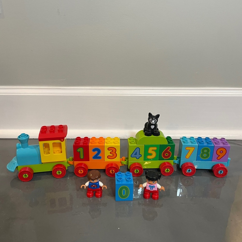 LEGO‎ Duplo Number Train 10847 Learning Counting Toy Figures and Cat Complete